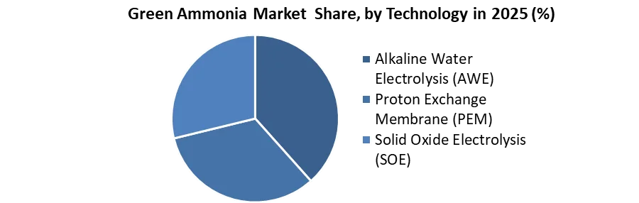 녹색 암모니아 Market share by 기술